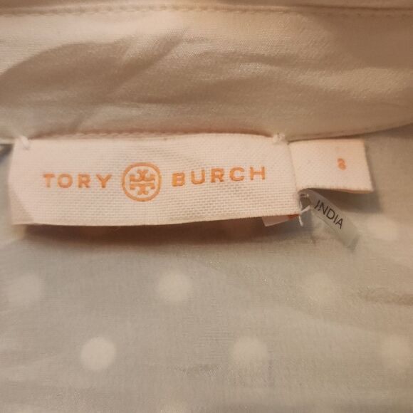 Tory Burch Blue Peter Pan Collar Buttoned Silk Blouse. As Seen On Princess Kate - Picture 8 of 10